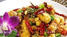 ソフトシェルクラブと四川特産唐辛子の炒め★★/☆☆