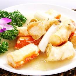 タラバ蟹の葱生姜炒め