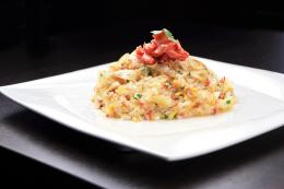 サーモンにんにく玉子炒飯