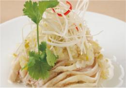 蒸し鶏の葱生姜ソース