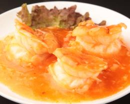 干焼明蝦（大エビのチリソース掛け）